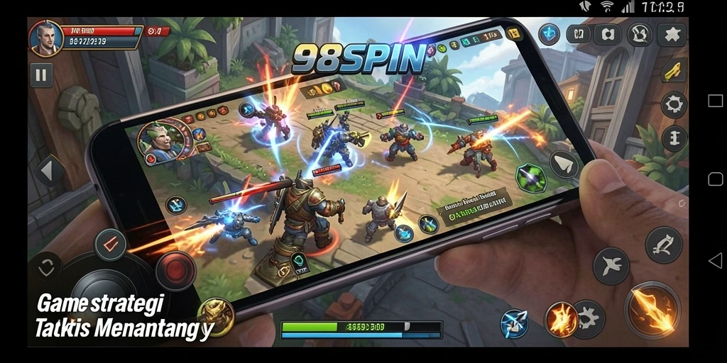 Tampilan gameplay strategis yang penuh taktik di 98SPIN.