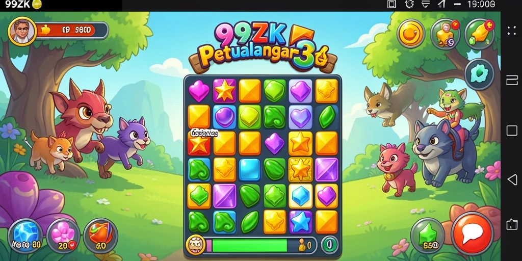 Tampilan menarik gameplay game Match-3 99ZK.
