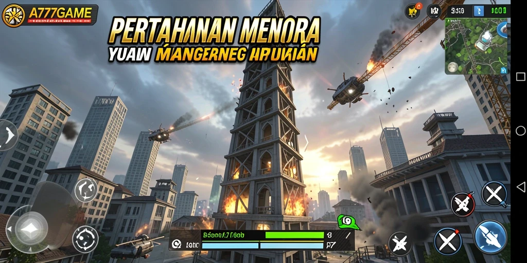 Tangkapan layar A777GAME menunjukkan pertahanan menara yang mendebarkan.