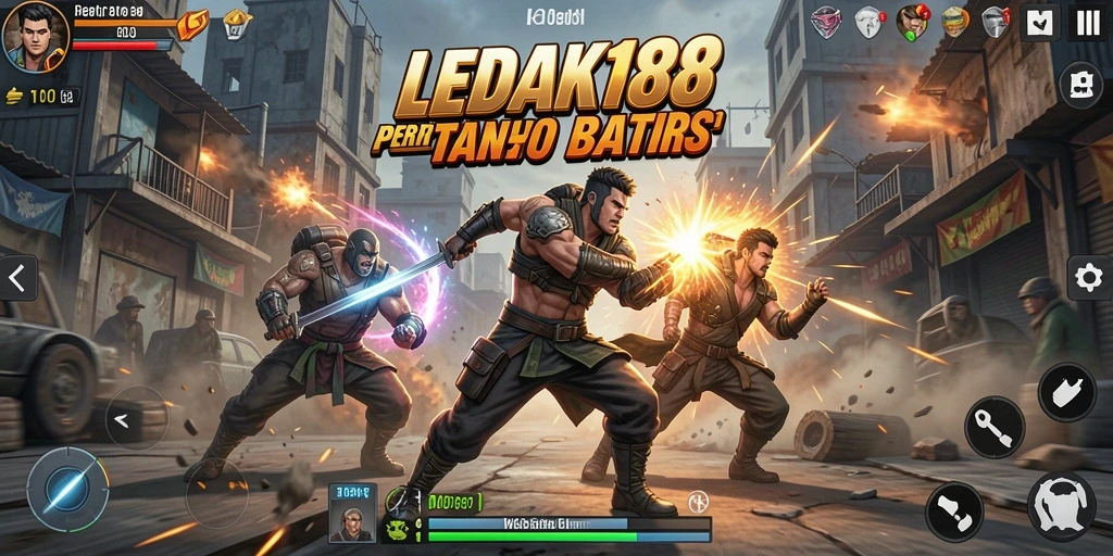 Tampilan gameplay pertarungan yang mendebarkan di LEDAK188.