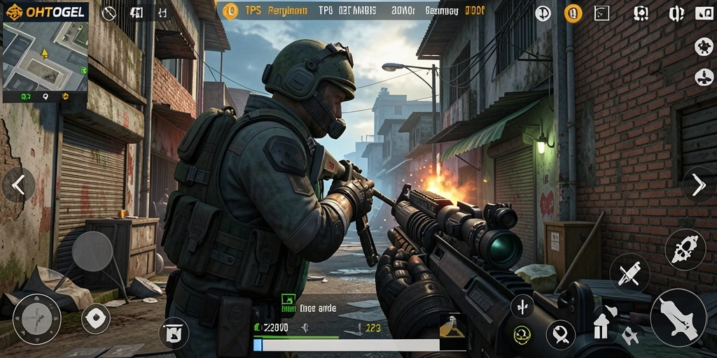 Tampilan aksi mendebarkan dalam gameplay OHTOGEL TPS.