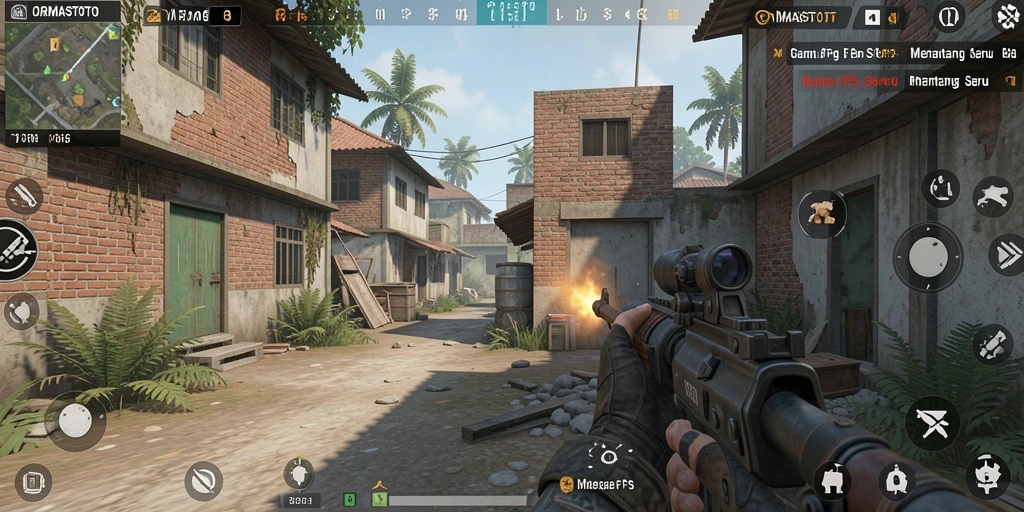 Gameplay seru di ORMASTOTO yang menampilkan aksi FPS intens.
