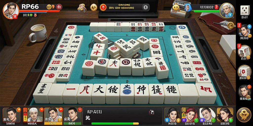 Screenshot RP66 menampilkan gameplay Mahjong yang mendebarkan.