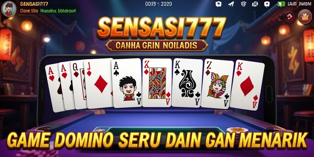Screenshot gameplay SENSASI777 yang menunjukkan aksi seru dalam permainan domino.