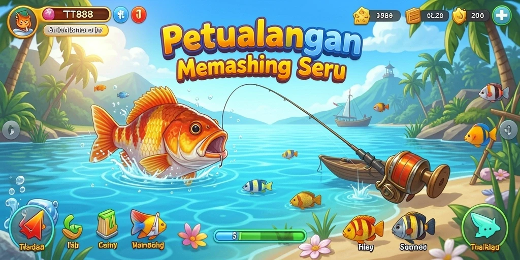 Tampilan gameplay TTT888 yang seru dan mendebarkan saat memancing.